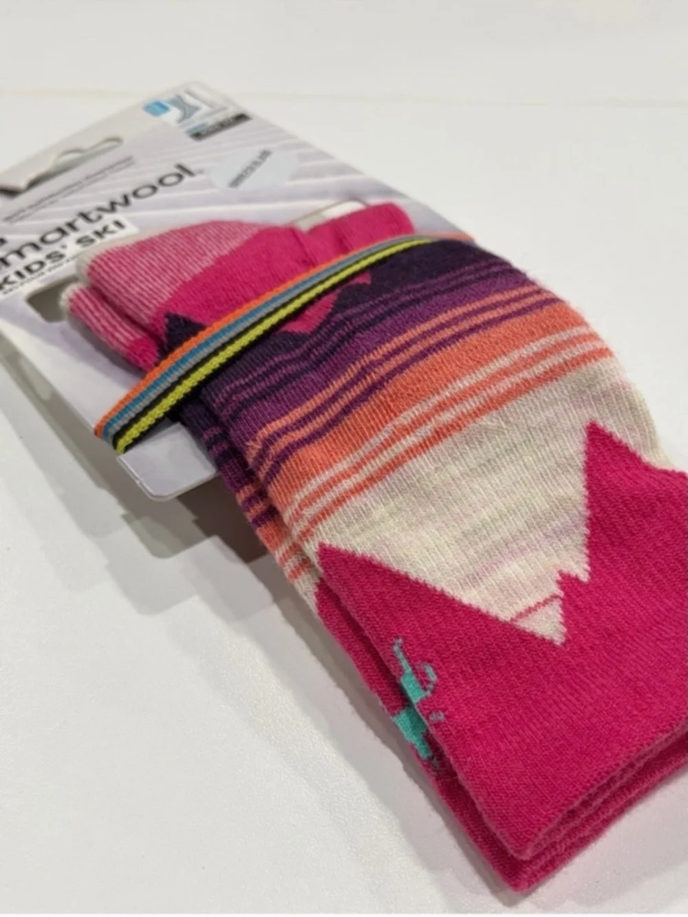 SmartWool Kids XS Light Cushion Ski Socks Over the Calf Pink Mountain NWT Snow
